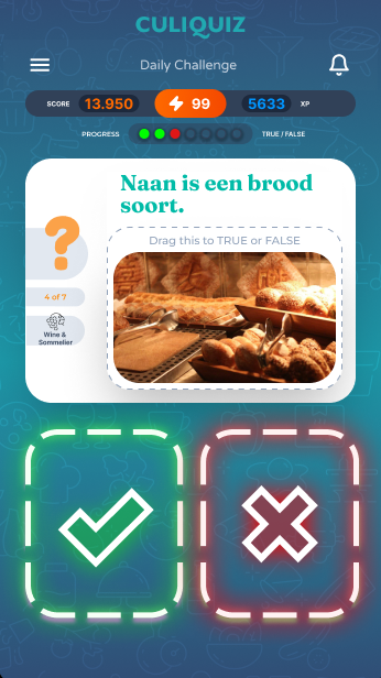Een waar-of-niet-vraag in de CuliQuiz-app