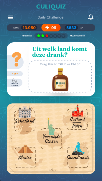 A game question in the CuliQuiz app: which country is this drink from?