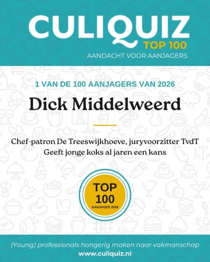 CuliQuiz Top 100 2026: Dick Middelweerd, Chef-patron De Treeswijkhoeve, juryvoorzitter TvdT