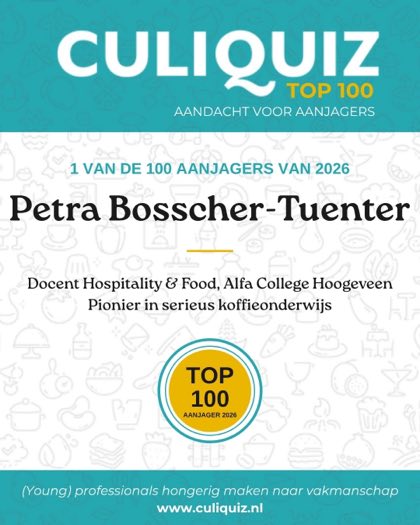 CuliQuiz Top 100 2026: Petra Bosscher-Tuenter, Docent Hospitality & Food, Alfa College Hoogeveen
