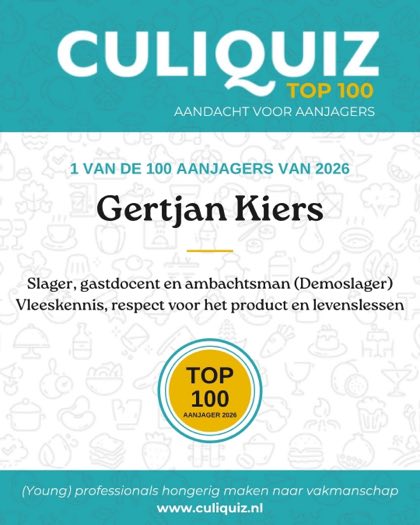 CuliQuiz Top 100 2026: Gertjan Kiers, Slager, gastdocent en ambachtsman (Demoslager)