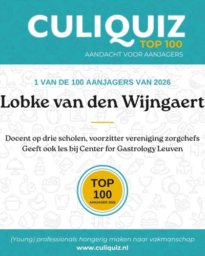 CuliQuiz Top 100 2026: Lobke van den Wijngaert, Docent op drie scholen, voorzitter vereniging zorgchefs