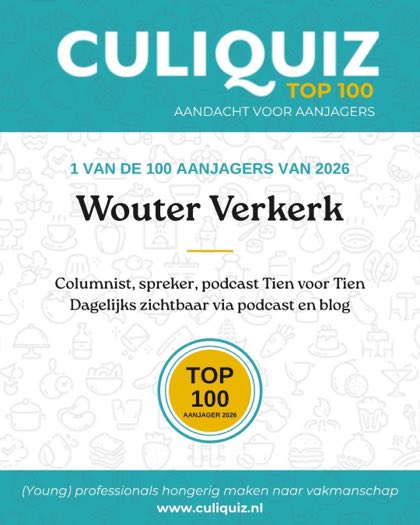 CuliQuiz Top 100 2026: Wouter Verkerk, Columnist, spreker, podcast Tien voor Tien