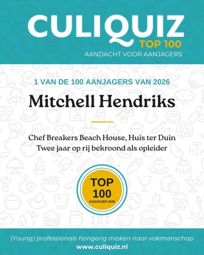 CuliQuiz Top 100 2026: Mitchell Hendriks, Chef Breakers Beach House, Huis ter Duin