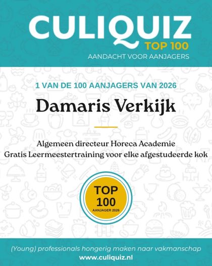 CuliQuiz Top 100 2026: Damaris Verkijk, Algemeen directeur Horeca Academie