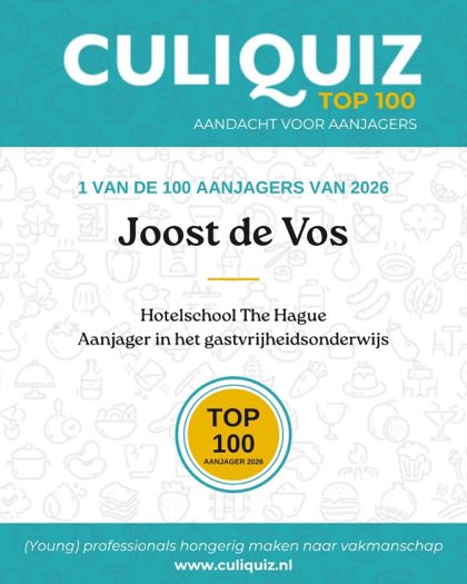 CuliQuiz Top 100 2026: Joost de Vos, Hotelschool The Hague