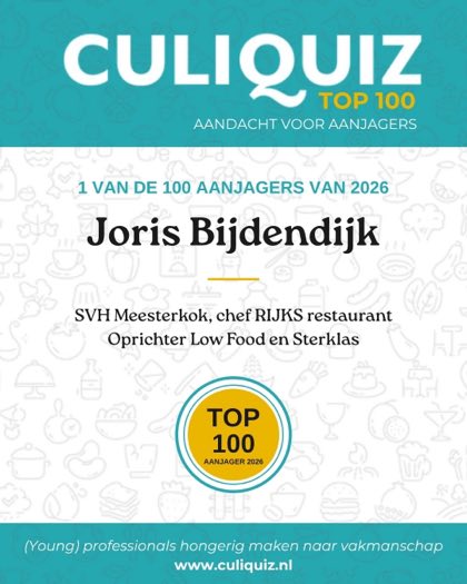 CuliQuiz Top 100 2026: Joris Bijdendijk, SVH Meesterkok, chef RIJKS restaurant
