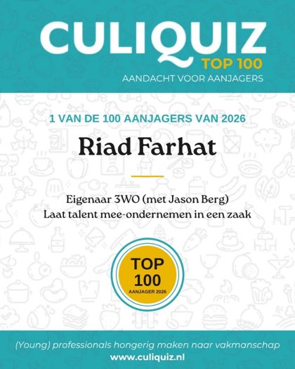 CuliQuiz Top 100 2026: Riad Farhat, Eigenaar 3WO (met Jason Berg)